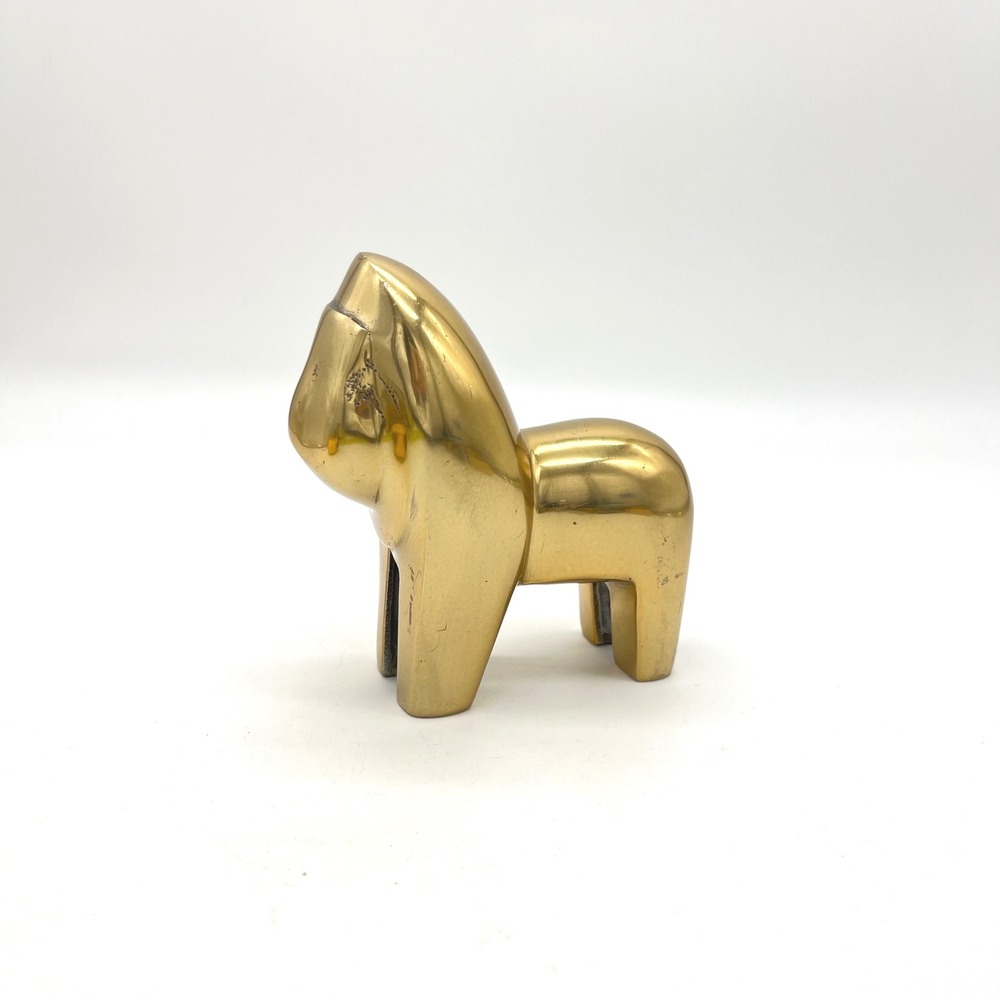 Vintage Solid Brass Gorilla Figurine Minimalist Mid Century Modern Paperweight‎